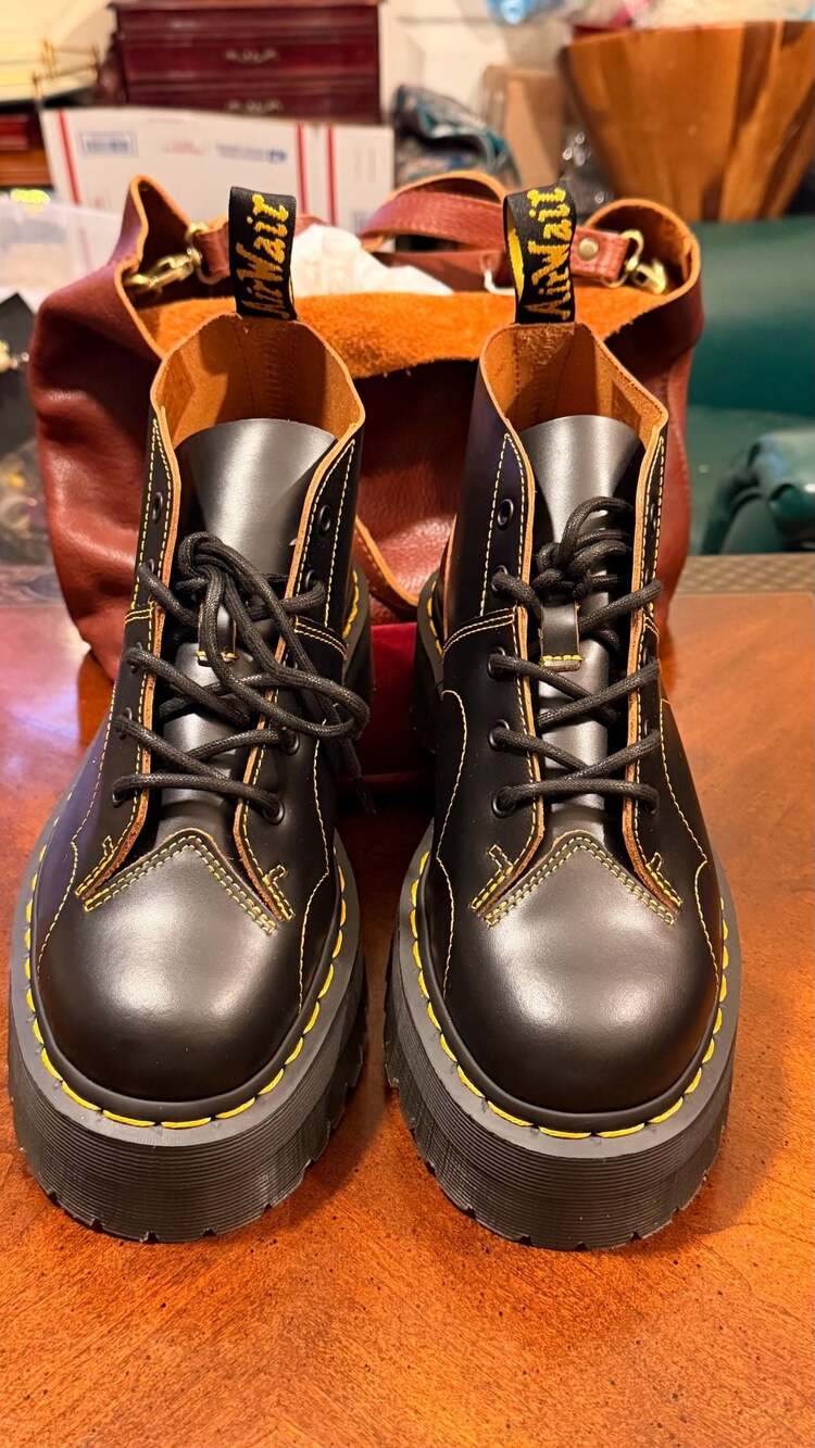 Dr. Martens Church Quad Black Vintage Smooth Monkey Boot Size US 9M/10L